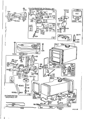 Carburetor and fuel tank assembly