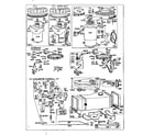Briggs & Stratton 191700 TO 191708 (0010 - 0016) electric starter, fuel tank, and carburetor overhaul kit diagram