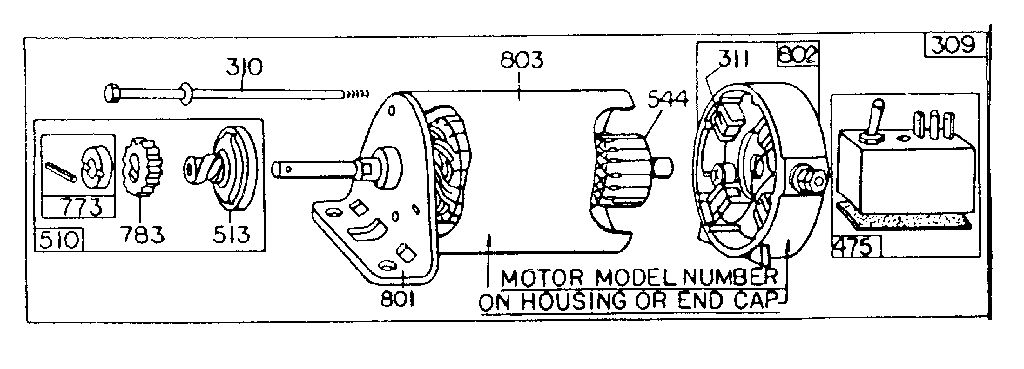 Motor and drive assembly