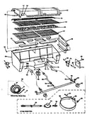 Grill & brnr sctn for portable cart assemblies