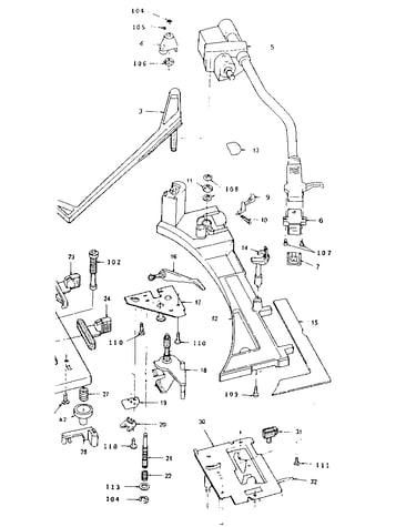 Pickup arm assembly and ornament arm base