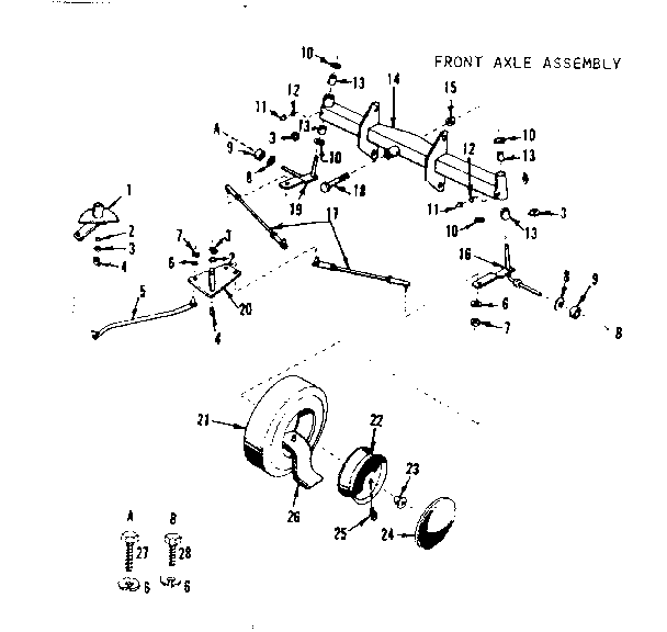 Front axle assembly