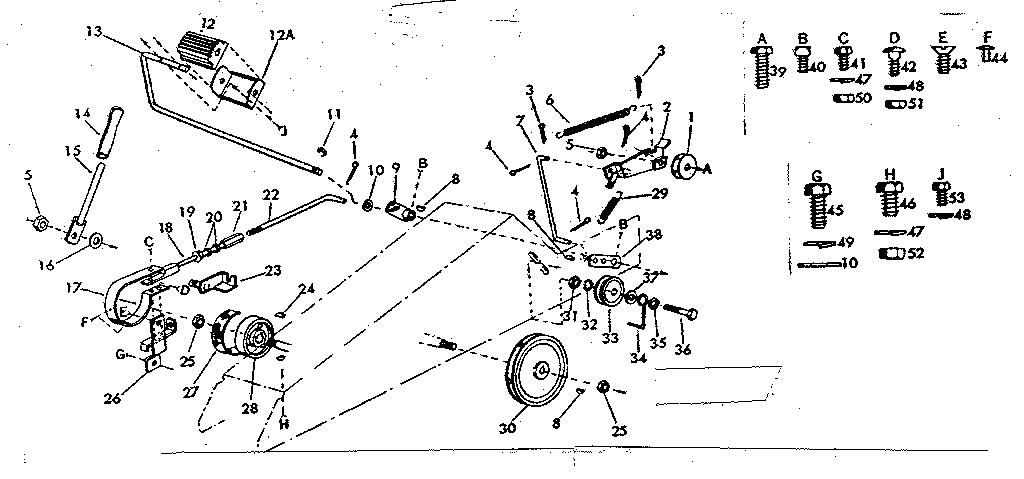 Idler and braking assembly