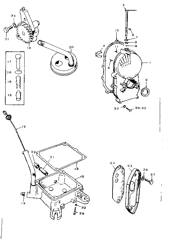 Gear cover, oil base, and oil pump group