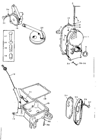Gear cover, oil base, and oil pump group
