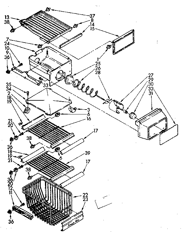 Freezer interior parts