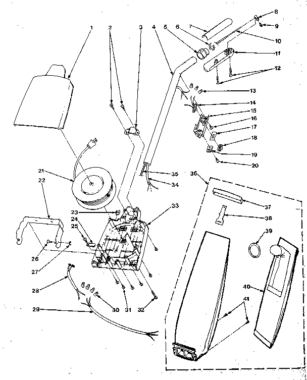 Handle and bag housing