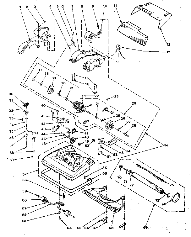 Nozzle and motor assembly