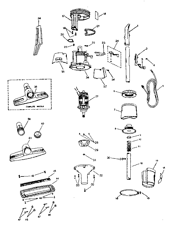 REPAIR PARTS LIST FOR KENMORE KWIK-SWEEP