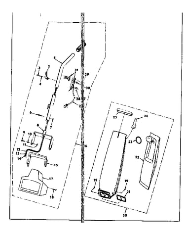 Handle and bag housing