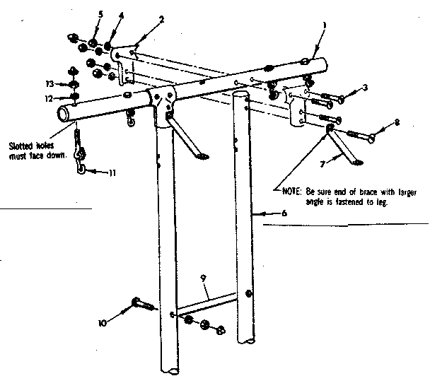 Top bar and leg assembly