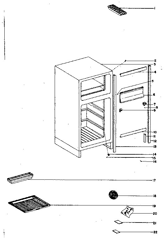 Cabinet & component parts ass'y.