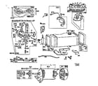 Briggs & Stratton 220707-0141-01 fuel tank, carburetor, and starting motor assembly diagram