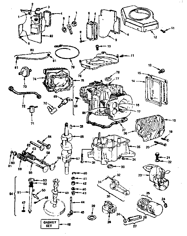 CYLINDER, CRANKSHAFT AND ENGINE BASE GROUP