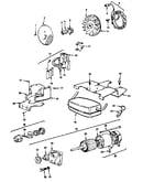 Alternator and starter motor group