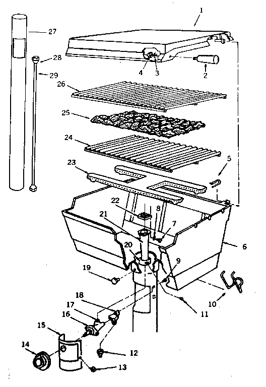 GRILL AND BURNER SECTION