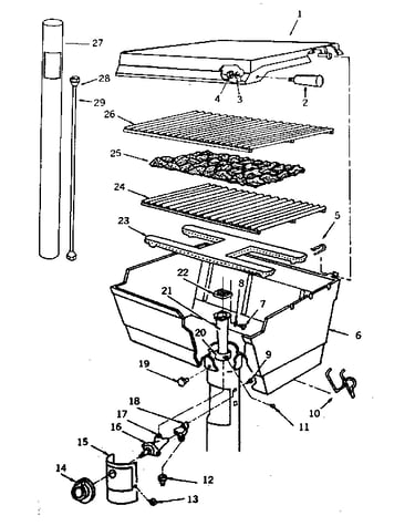 Grill and burner section