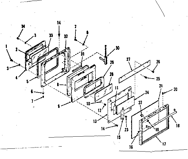 Oven door section