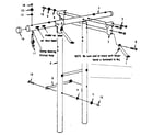 Sears 70172067-1 top bar and leg assembly diagram