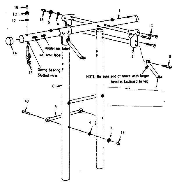 Top bar and leg assembly