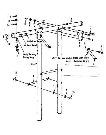 Top bar and leg assembly