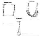 Sears 70172067-1 trapeze, swing & gym ring assemblies diagram