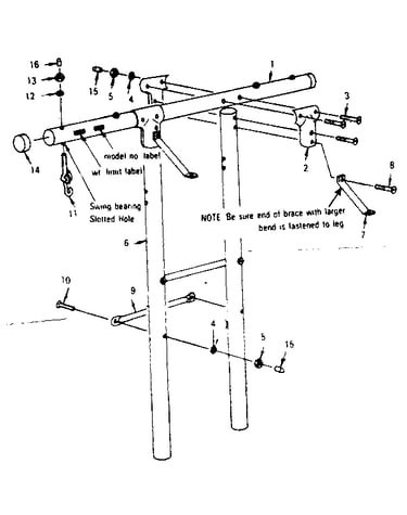 Top bar and leg assembly