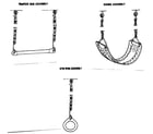 Sears 70172069-1 trapeze bar, swing & gym ring assemblies diagram