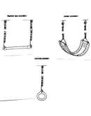 Trapeze bar, swing & gym ring assemblies