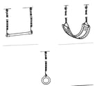 Sears 70172073-1 trapeze, swing, & gym ring assembly diagram