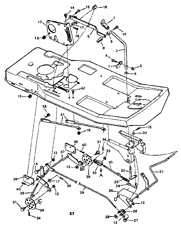 Blade housing suspension