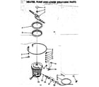 Kenmore 6651576581 heater, pump and lower sprayarm parts diagram