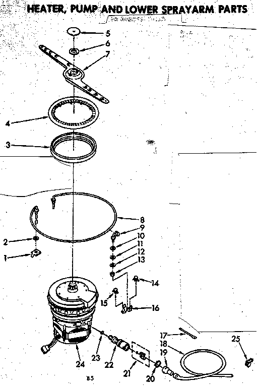 Heater, pump and lower sprayarm parts