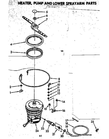 Heater, pump and lower sprayarm parts