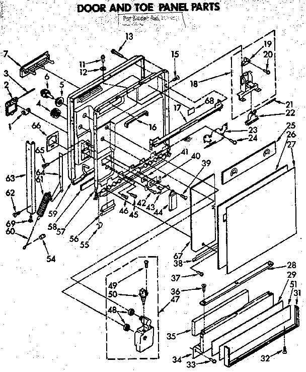 Door and toe panel parts