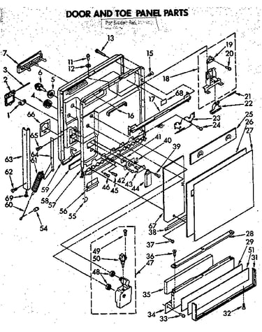 Door and toe panel parts