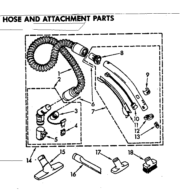 Hose and attachment parts
