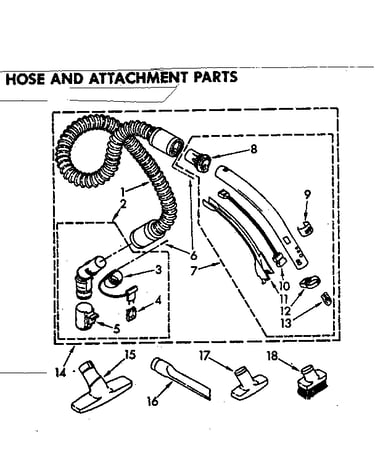 Hose and attachment parts