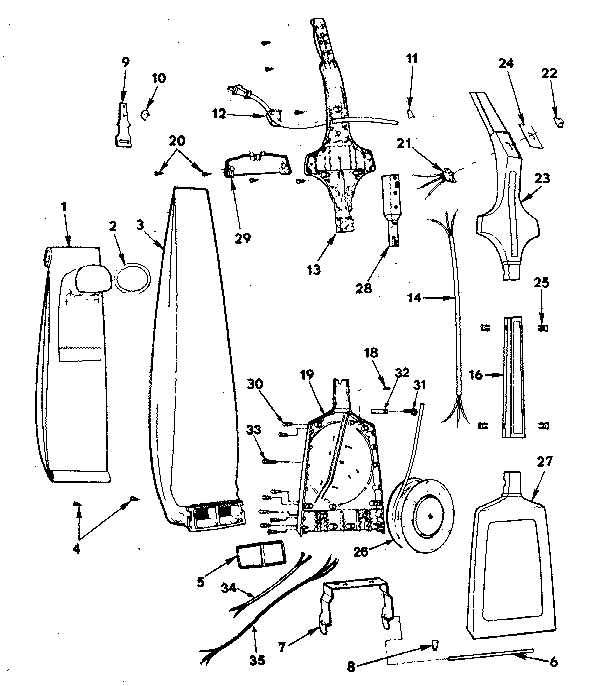Handle and bag housing