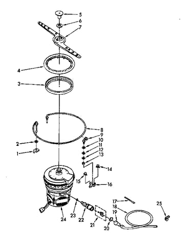Heater, pump and lower sprayarm parts
