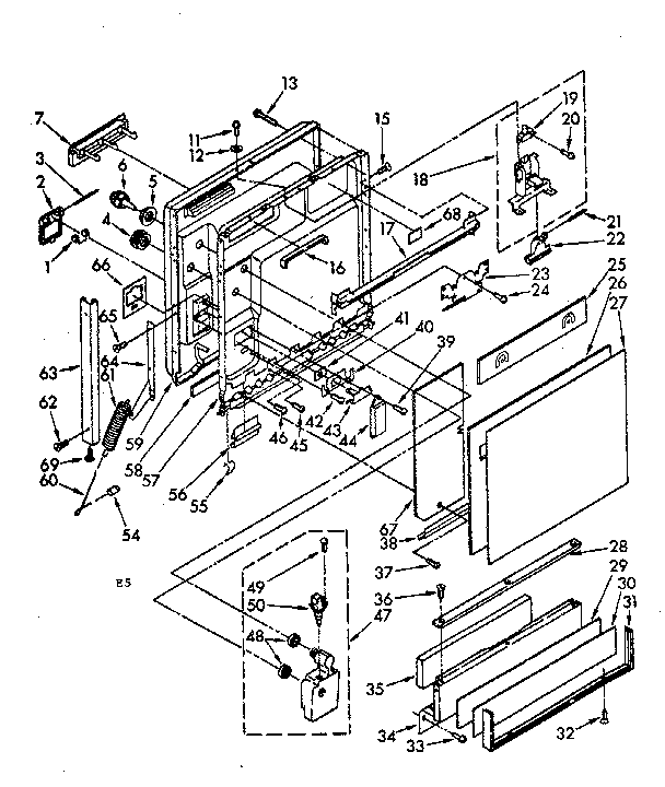 Door and toe panel parts