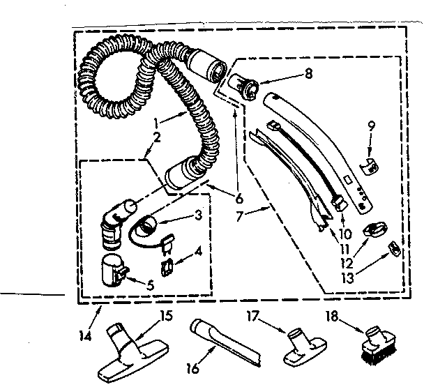 Hose and attachment parts