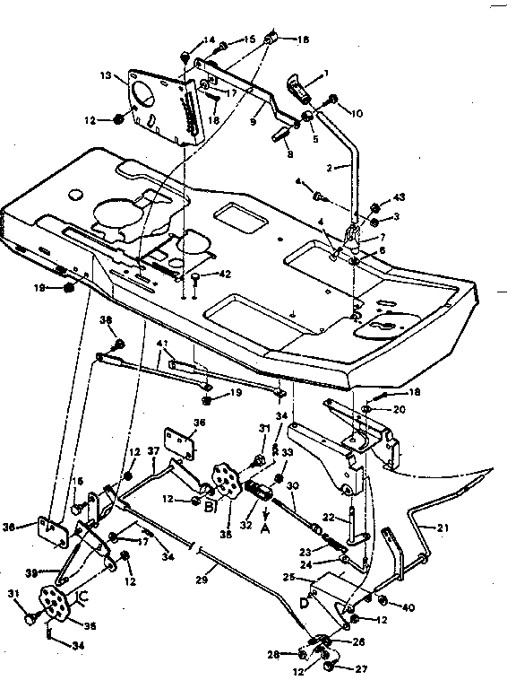 Blade housing-suspension