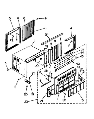 Cabinet and front panel parts