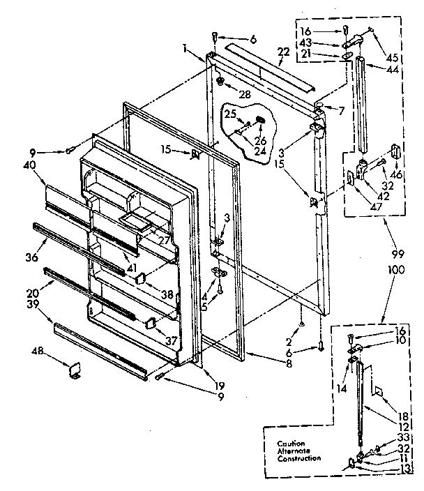 Refrigerator door parts