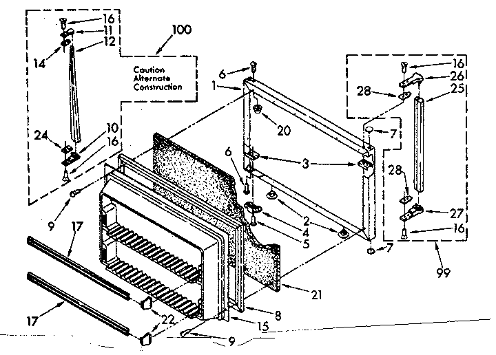 Freezer door parts