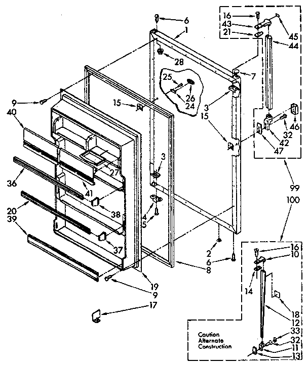 Refrigerator door parts