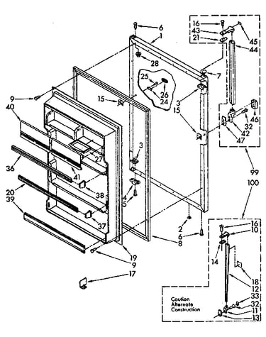 Refrigerator door parts