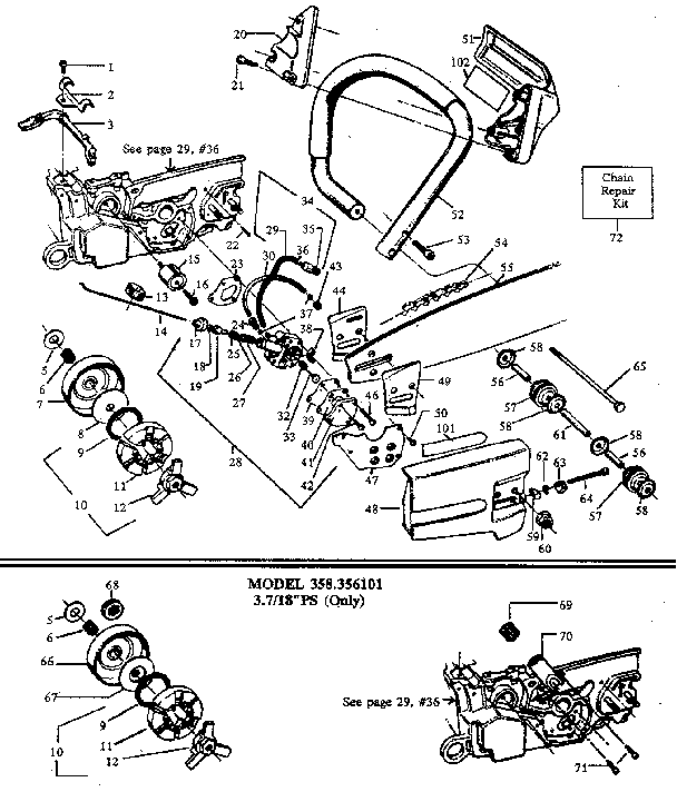 Handle/chain and guide bar  assembly