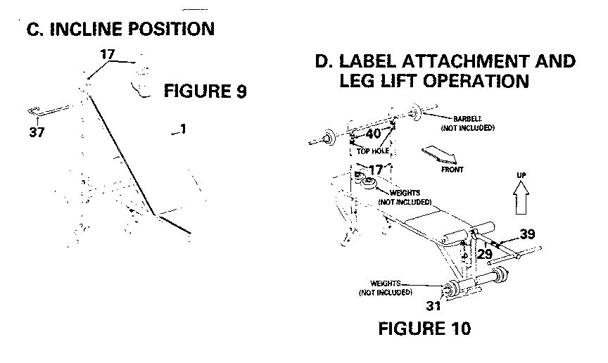 Label attachment and leg lift operation